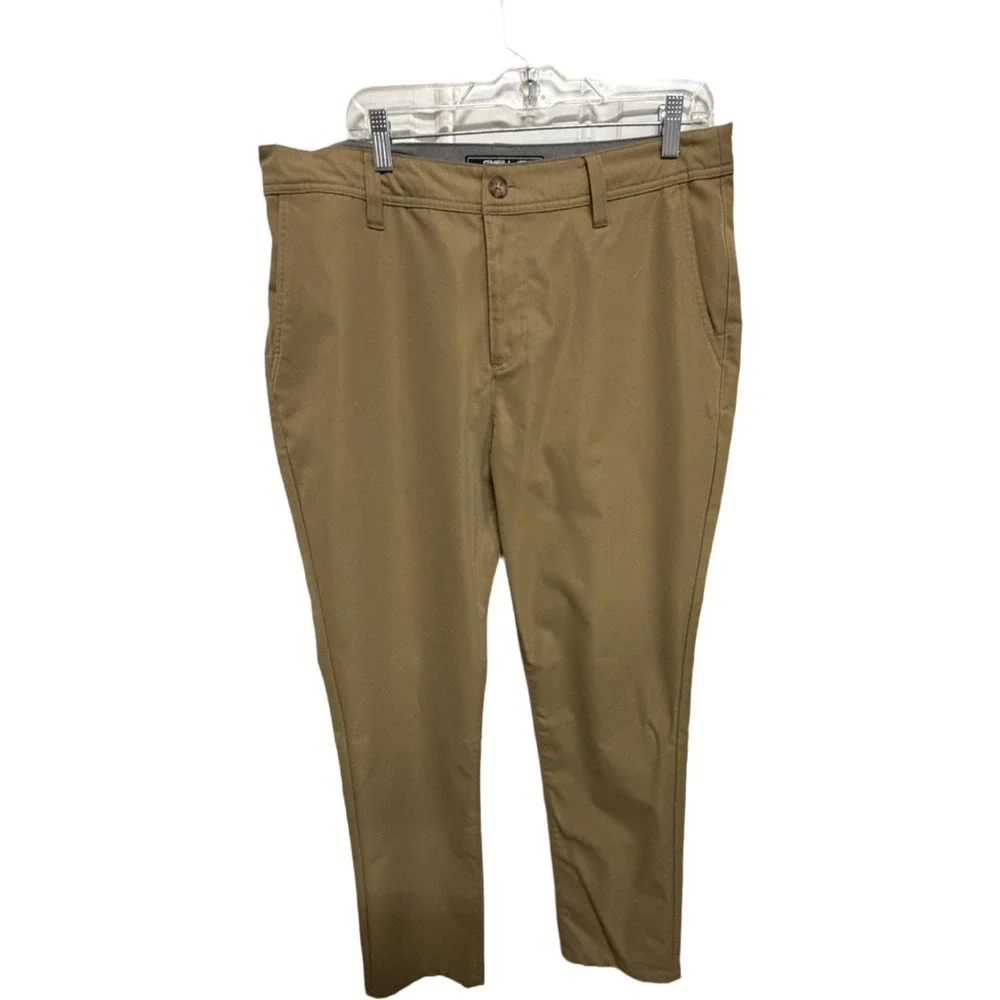 O'Neill Hybrid Hyperdry Chino Pants Mens 36 Khaki Modern Fit Stretch Golf Casual